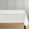 Threadmade Home Floral Embossed Print 3-Yard Cut-to-fit Vinyl Table Pad, White - 54"W x 108"L